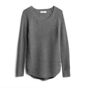 Grey Textured Pullover Sweater